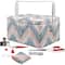 SINGER® Large Teal Zig Zag Print Premium Sewing Basket with Sew Kit